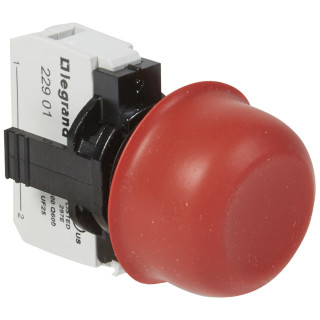 Кнопка с потайным толкателем и защитным колпачком - Osmoz - в сборе - IP 66 - красный