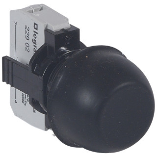 Кнопка с потайным толкателем и защитным колпачком - Osmoz - в сборе - IP 66 - чёрный