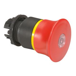 Кнопка с грибовидным толкателем ∅ 40 - Osmoz - с подсветкой - кнопка ''Тяни-толкай'' - аварийное отключение - красный
