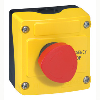 Кнопочный пост управления в сборе с 1 кнопкой - Osmoz - кнопка для авар. откл. с гриб. головкой + контакт Н.З.