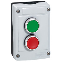 Кнопочный пост управления в сборе с 2 кнопками - Osmoz - основание с серой крышкой