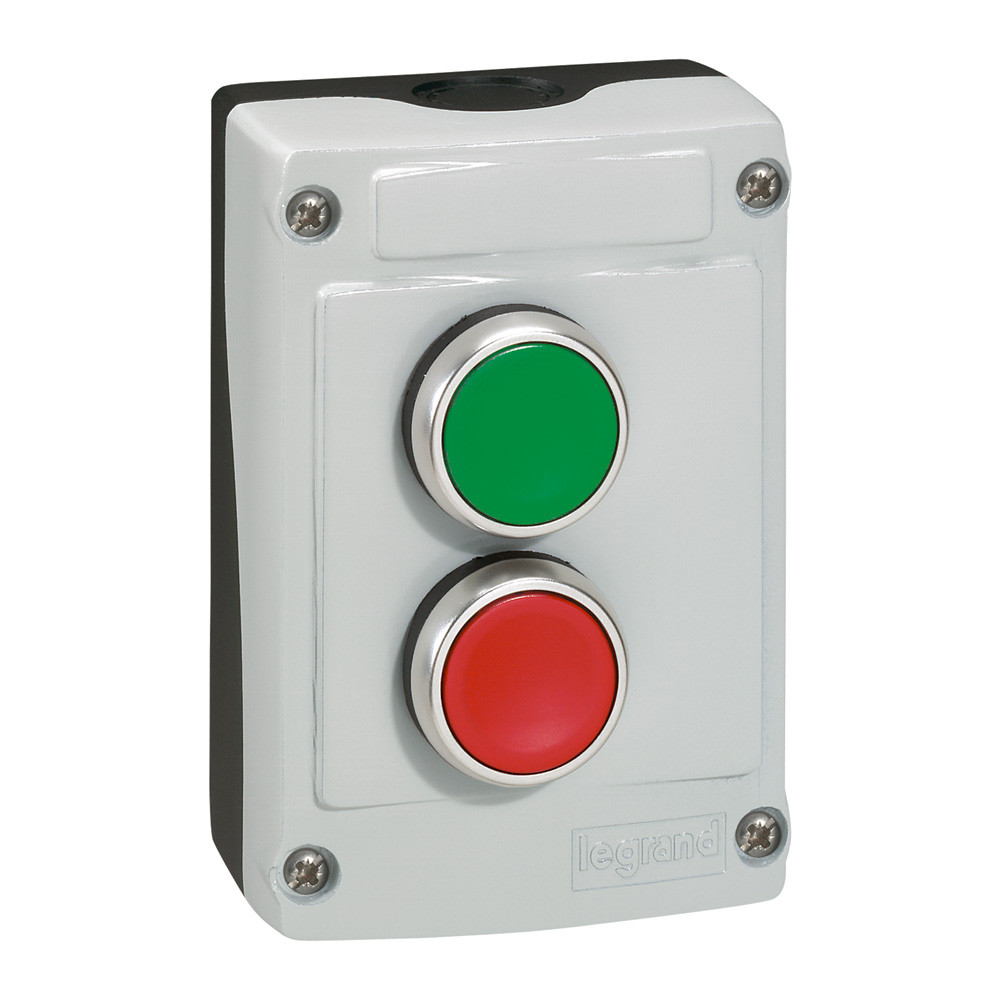 024230 Кнопочный пост управления в сборе с 2 кнопками - Osmoz - основание с серой крышкой