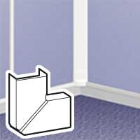 Угол плоский переменный - для мини-плинтусов DLPlus 32x12,5 - белый