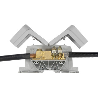 Силовая клемма Viking 3 - два вывода под кабель - шаг 55 мм