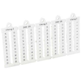 Листы с этикетками для клеммных блоков Viking 3 - горизонтальный формат - шаг 5 мм - цифры от 1 до 50