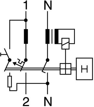 Дифференциальный автоматический выключатель 6/0,1А (AC), кривая отключения В, 1+N полюсов, откл. способность 10 кА