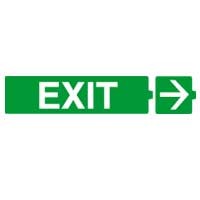 Информационная табличка - для автономных эвакуационных светильников - EXIT и стрелка направо - 230х45 мм