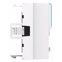Розетка RJ 45 проходная - Программа Mosaic - категория 6 - FTP - 9 контактов - 2 модуля - белый