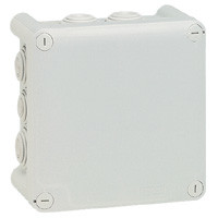 Коробка квадратная - 130x130x74 - Программа Plexo - IP 55 - IK 07 - серый - 10 кабельных вводов - 650 °C