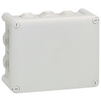 Коробка прямоугольная - 155x110x74 - Программа Plexo - IP 55 - IK 07 - серый - 10 кабельных вводов - 750 °C