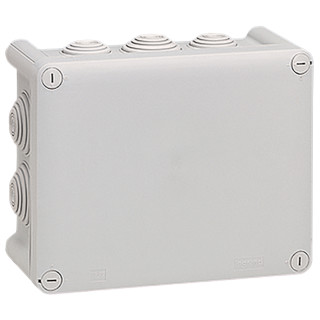Коробка прямоугольная - 180x140x86 - Программа Plexo - IP 55 - IK 07 - серый - 10 кабельных вводов - 750 °C