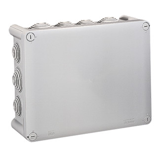 Коробка прямоугольная - 220x170x86 - Программа Plexo - IP 55 - IK 07 - серый - 14 кабельных вводов - 750 °C