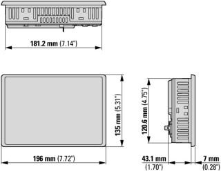 Панель оператора, 7" емкост.дисплей, интерфейсы 2xEthernet, USB Host, USB Device, RS232, RS485, CAN