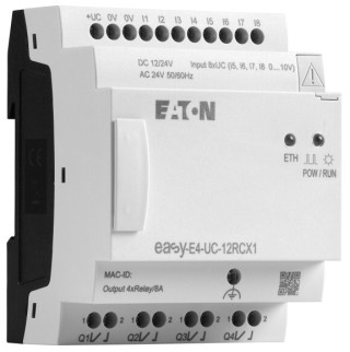 Программируемое реле 24V DC, цифровые 8 DI (4 могут использоваться как как аналог.), 4DO транз., часы реального времени, Ethernet RJ45