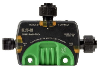 SWD T-Connector модуль ввода/вывода IP67, 24 В пост. тока, два входа/выхода с питанием, с возможностью настройки, одно гнездо входа/выхода M12