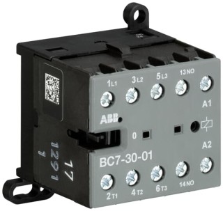 Мини-контактор ВC7-30-01-04 (12A при AC-3 400В), катушка 110В DС, с винтовыми клеммами