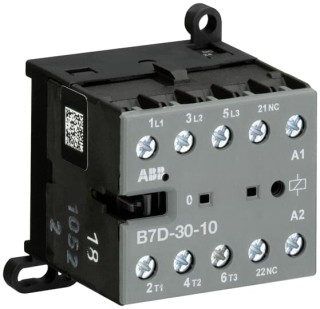 Мини-контактор B7D-30-10-01 (12A при AC-3 400В), катушка 24В DC, с винтовыми клеммами