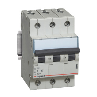 Автоматический выключатель TX³ 6000 - 10 кА - тип характеристики C - 3П - 400 В~ - 6 А - 3 модуля