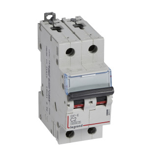 Автоматический выключатель DX³-E 6000 - 6 кА - тип характеристики C - 2П - 230/400 В~ - 2 А - 2 модуля