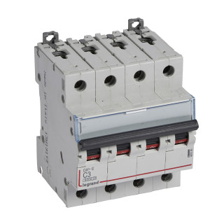 Автоматический выключатель DX³-E 6000 - 6 кА - тип характеристики C - 4П - 230/400 В~ - 3 А - 4 модуля