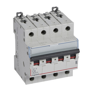Автоматический выключатель DX³-E 6000 - 6 кА - тип характеристики C - 4П - 230/400 В~ - 4 А - 4 модуля