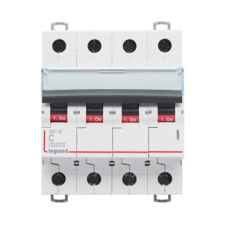 Автоматический выключатель DX³-E 6000 - 6 кА - тип характеристики C - 4П - 230/400 В~ - 16 А - 4 модуля