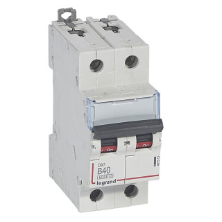 Автоматический выключатель DX³ 6000 - 10 кА - тип характеристики B - 2П - 230/400 В~ - 40 А - 2 модуля