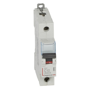Автоматический выключатель DX³ 6000 - 10 кА - тип характеристики C - 1П - 230/400 В~ - 10 А - 1 модуль