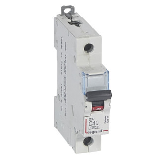 Автоматический выключатель DX³ 6000 - 10 кА - тип характеристики C - 1П - 230/400 В~ - 40 А - 1 модуль
