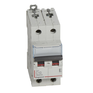 Автоматический выключатель DX³ 6000 - 10 кА - тип характеристики C - 2П - 230/400 В~ - 10 А - 2 модуля
