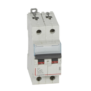 Автоматический выключатель DX³ 6000 - 10 кА - тип характеристики C - 2П - 230/400 В~ - 40 А - 2 модуля
