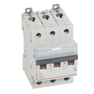 Автоматический выключатель DX³ 6000 - 10 кА - тип характеристики C - 3П - 400 В~ - 3 А - 3 модуля