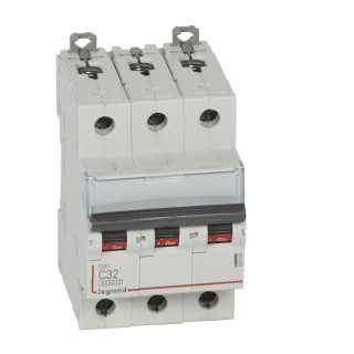 Автоматический выключатель DX³ 6000 - 10 кА - тип характеристики C - 3П - 400 В~ - 32 А - 3 модуля