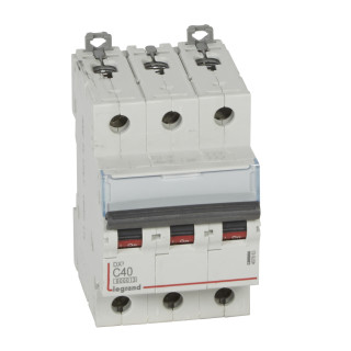Автоматический выключатель DX³ 6000 - 10 кА - тип характеристики C - 3П - 400 В~ - 40 А - 3 модуля