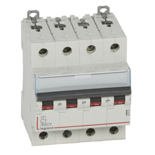 Автоматический выключатель DX³ 6000 - 10 кА - тип характеристики C - 4П - 400 В~ - 1 А - 4 модуля