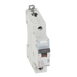Автоматический выключатель DX³ 6000 - 10 кА - тип характеристики D - 1П - 230/400 В~ - 3 А - 1 модуль