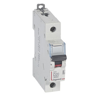 Автоматический выключатель DX³ 6000 - 10 кА - тип характеристики D - 1П - 230/400 В~ - 20 А - 1 модуль
