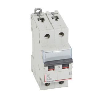 Автоматический выключатель DX³ 6000 - 10 кА - тип характеристики D - 2П - 230/400 В~ - 2 А - 2 модуля