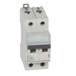 Автоматический выключатель DX³ 10000 - 16 кА - тип характеристики B - 2П - 230/400 В~ - 40 А - 2 модуля