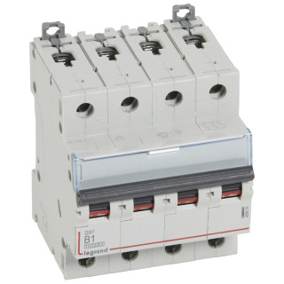 Автоматический выключатель DX³ 10000 - 16 кА - тип характеристики B - 4П - 400 В~ - 1 А - 4 модуля