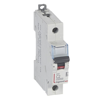 Автоматический выключатель DX³ 10000 - 16 кА - тип характеристики C - 1П - 230/400 В~ - 2 А - 1 модуль