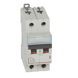 Автоматический выключатель DX³ 10000 - 16 кА - тип характеристики С - 2П - 230/400 В~ - 16 А - 2 модуля