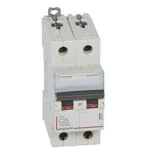 Автоматический выключатель DX³ 10000 - 16 кА - тип характеристики С - 2П - 230/400 В~ - 25 А - 2 модуля