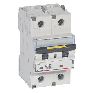 Автоматический выключатель DX³ 10000 - 16 кА - тип характеристики С - 2П - 230/400 В~ - 125 А - 3 модуля