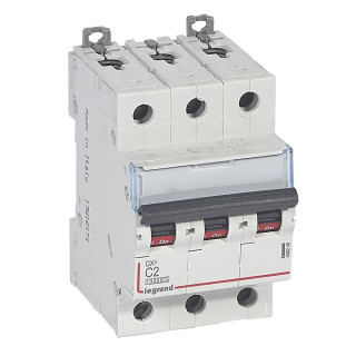 Автоматический выключатель DX³ 10000 - 16 кА - тип характеристики С - 3П - 400 В~ - 2 А - 3 модуля