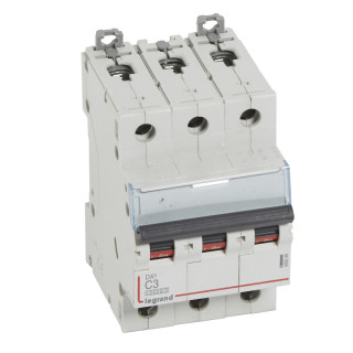 Автоматический выключатель DX³ 10000 - 16 кА - тип характеристики С - 3П - 400 В~ - 3 А - 3 модуля