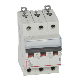 Автоматический выключатель DX³ 10000 - 16 кА - тип характеристики С - 3П - 400 В~ - 63 А - 3 модуля