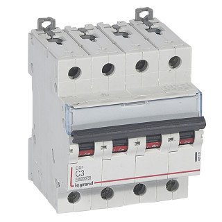 Автоматический выключатель DX³ 10000 - 16 кА - тип характеристики С - 4П - 400 В~ - 3 А - 4 модуля