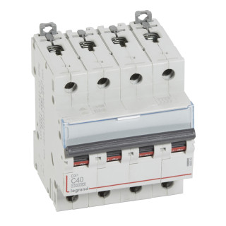 Автоматический выключатель DX³ 10000 - 16 кА - тип характеристики С - 4П - 400 В~ - 40 А - 4 модуля