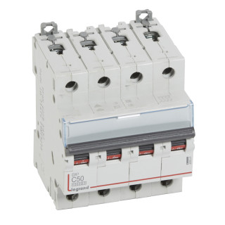 Автоматический выключатель DX³ 10000 - 16 кА - тип характеристики С - 4П - 400 В~ - 50 А - 4 модуля